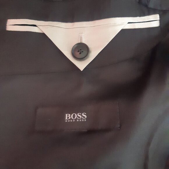 Hugo Boss Santor-L SZ 40 Men's Black Single Breasted Water Repellent Over Coat - Picture 10 of 15